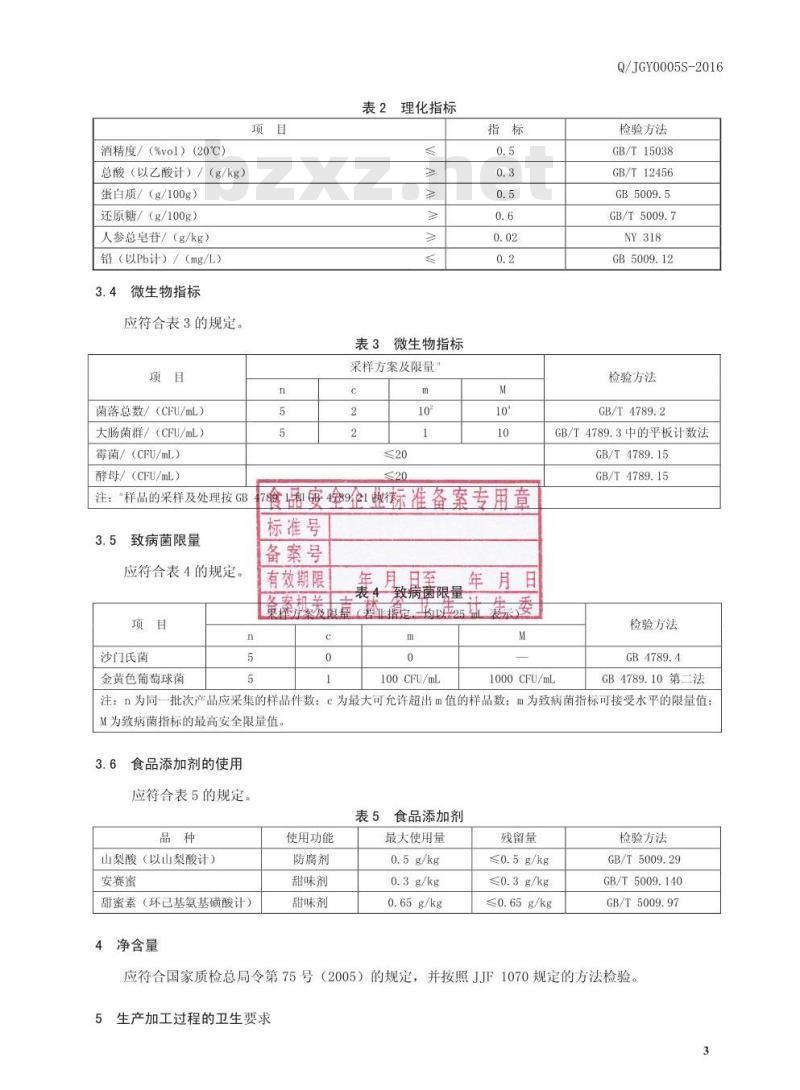 QJGY 0005 S-2016 靖宇县广源绿色饮品有限公司 参杞醋蛋液饮品