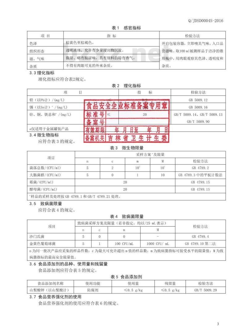 QJDSD 0004 S-2016 吉林德尚得生物科技有限公司 短梗五加鹿茸血饮液