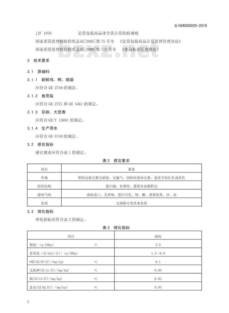 QHXRS 0002 S-2016 河南旭瑞食品有限公司 熟咸蛋