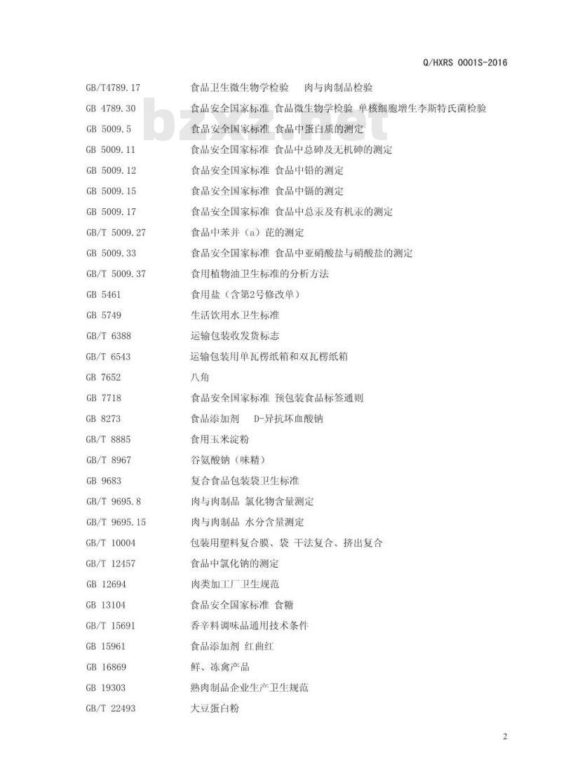 QHXRS 0001 S-2016 河南旭瑞食品有限公司 烟熏肉制品