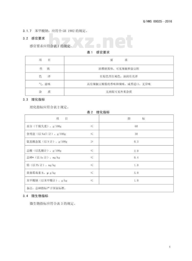 QHWS 0002 S-2016 河南王胖子食品有限公司 豆瓣酱