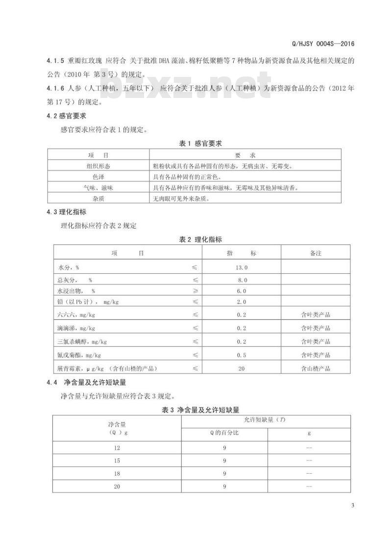 QHJSY 0004 S-2016 河南省济源市济世药业有限公司 代用茶