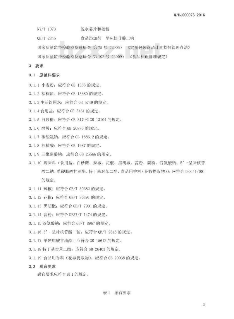 QHJS 0007 S-2016 河南九易食品有限公司 炒面