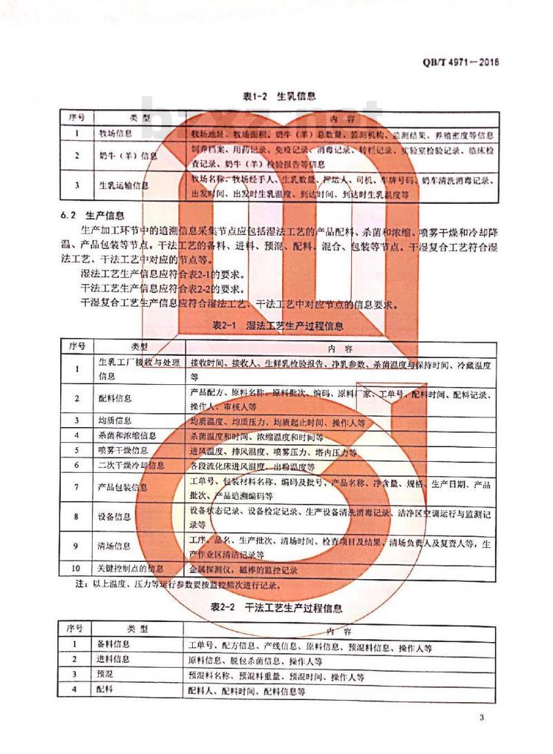 QB∕T 4971-2018 婴幼儿配方乳粉行业产品质量安全追溯体系规范