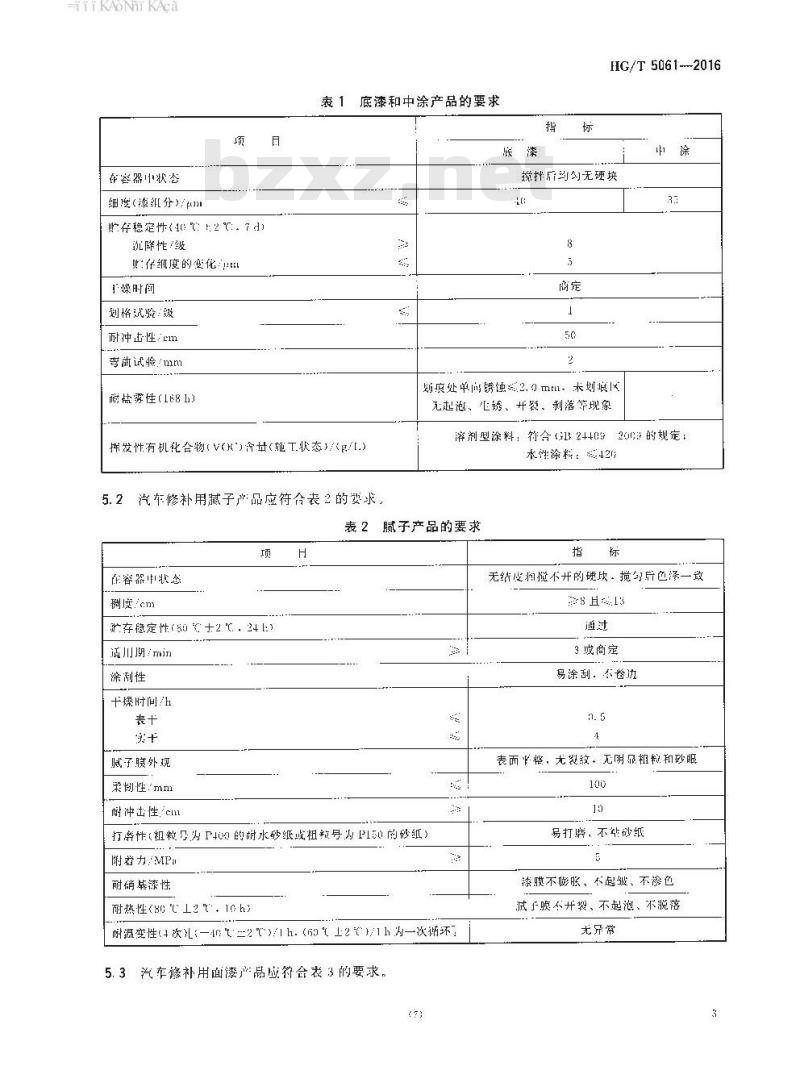 HG∕T 5061-2016 汽车修补用涂料