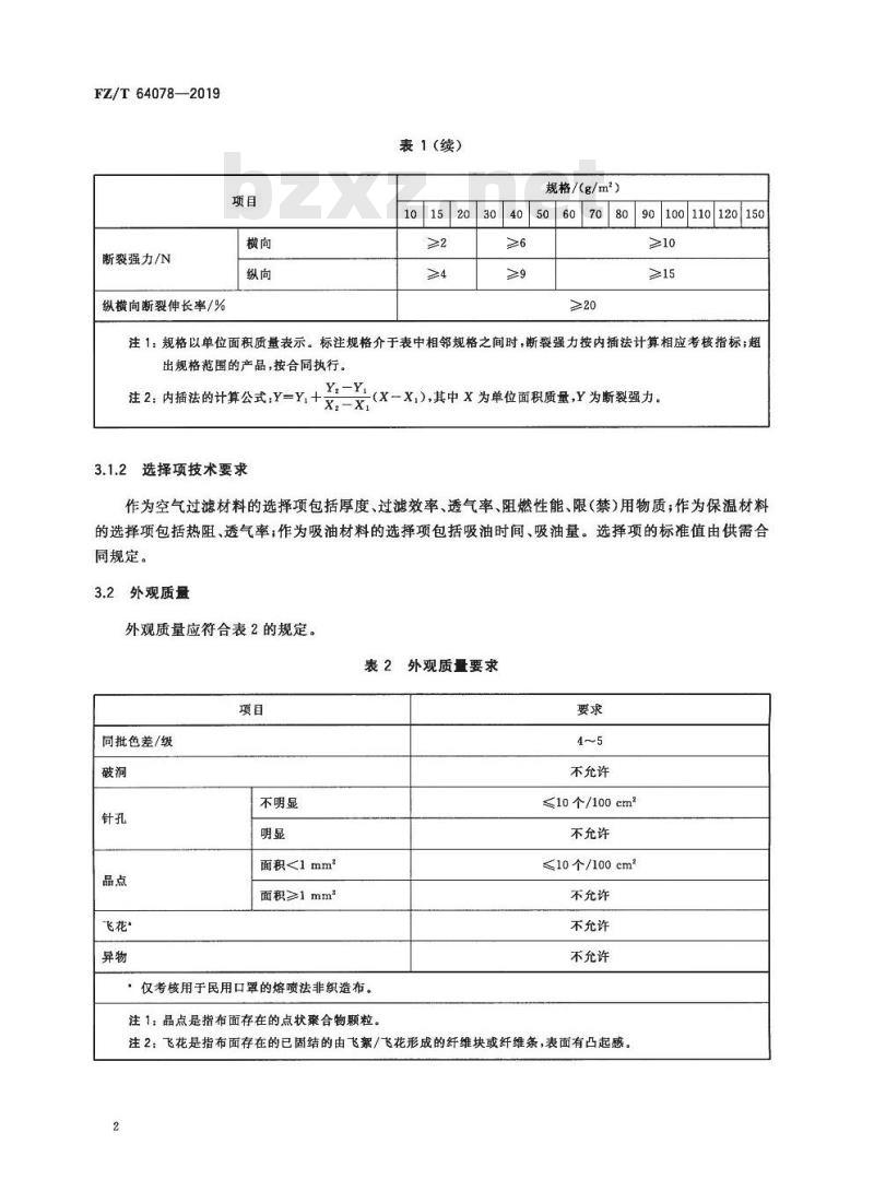 FZ/T 64078-2019 熔喷法非织造布