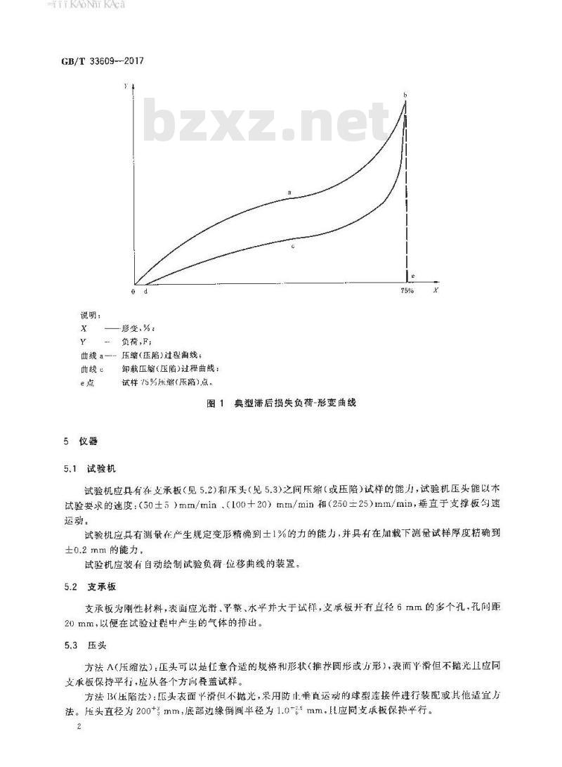 GB∕T 33609-2017 软质泡沫聚合材料 滞后损失试验方法
