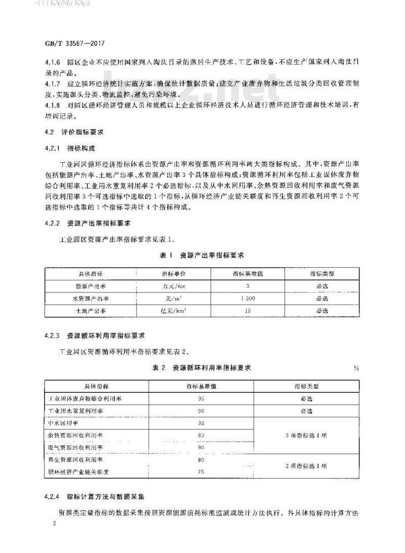 GB∕T 33567-2017 工业园区循环经济评价规范