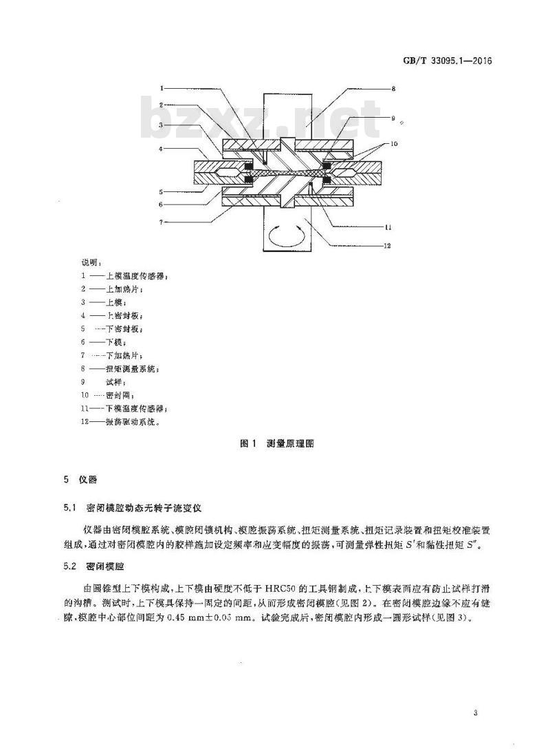 GB/T 33095.1-2016 未硫化橡胶 用动态无转子流变仪测定流变性能 第1部分：频率扫描法