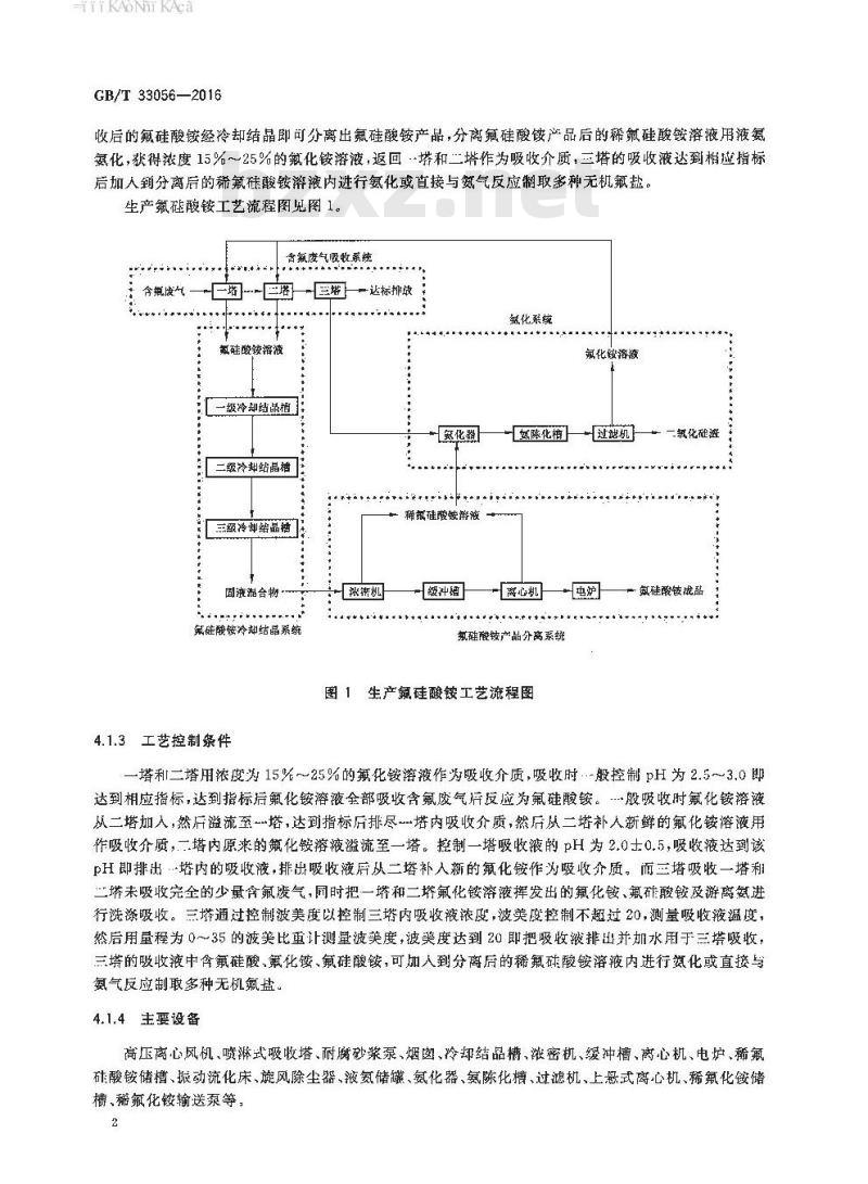 GB/T 33056-2016 含氟废气处理处置技术规范