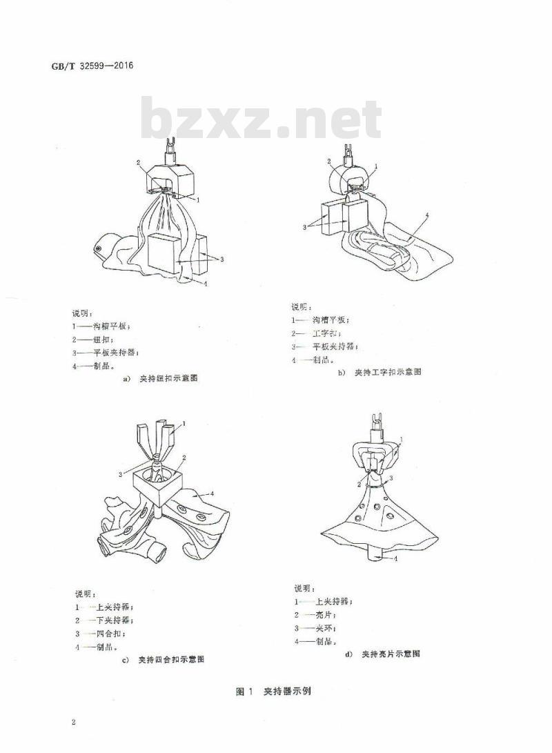 GB/T 32599-2016 纺织制品附件脱落强力试验方法