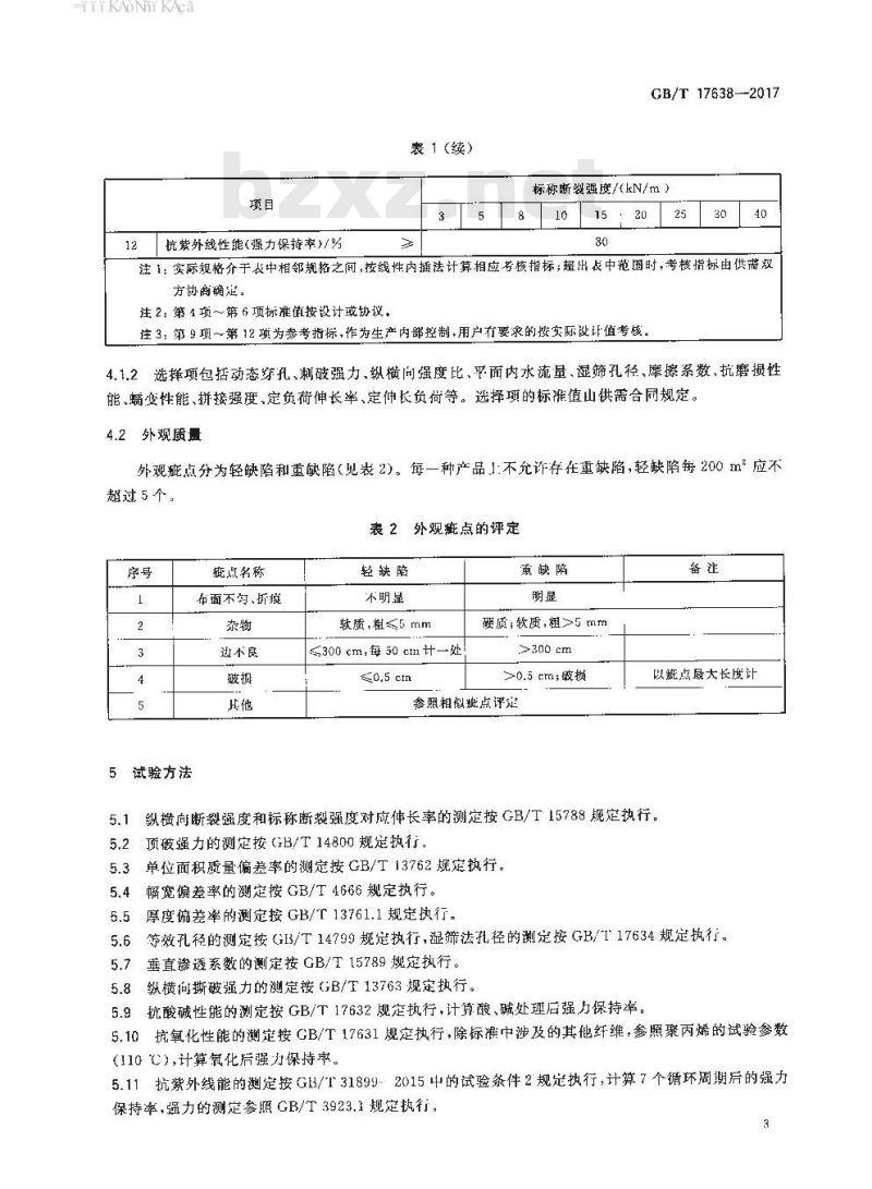 GB/T 17638-2017 土工合成材料 短纤针刺非织造土工布