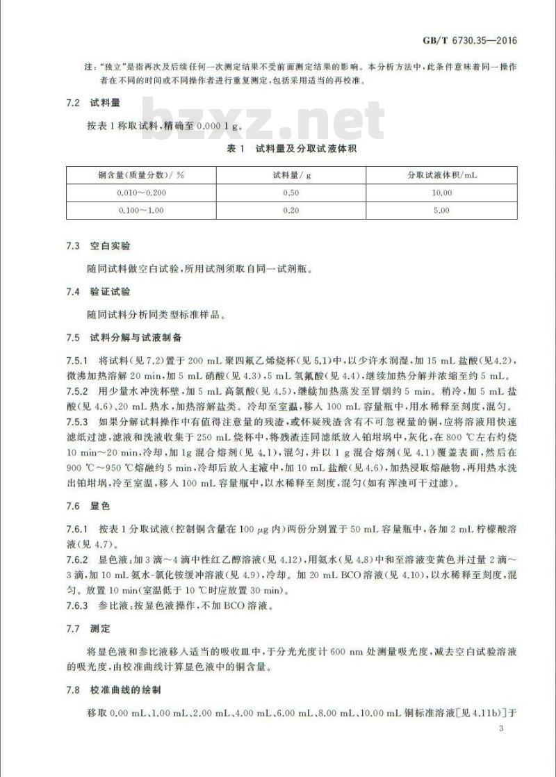 GB/T 6730.35-2016 铁矿石 铜含量的测定 双环己酮草酰二腙分光光度法