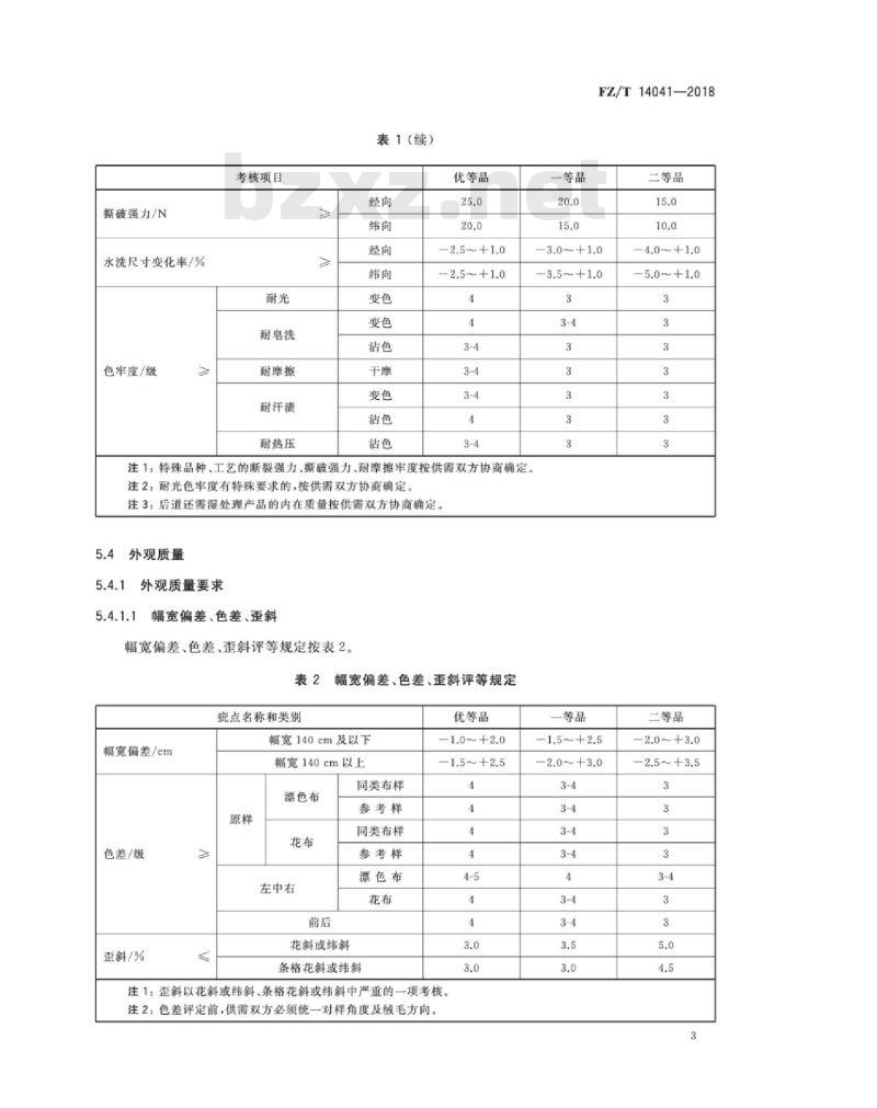 FZ∕T 14041-2018 灯芯绒涤棉混纺印染布