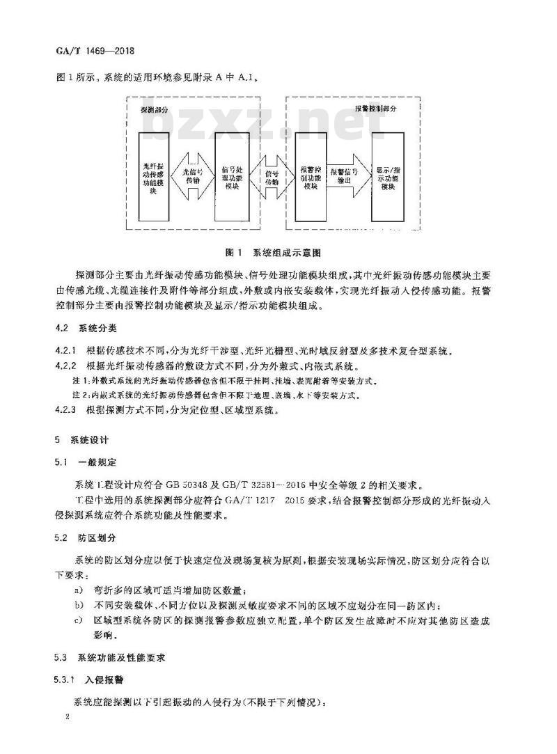 GA∕T 1469-2018 光纤振动入侵探测系统工程技术规范