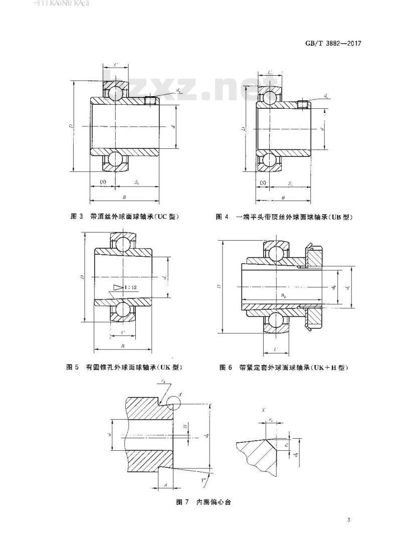GB/T 3882-2017 滚动轴承 外球面球轴承和偏心套 外形尺寸