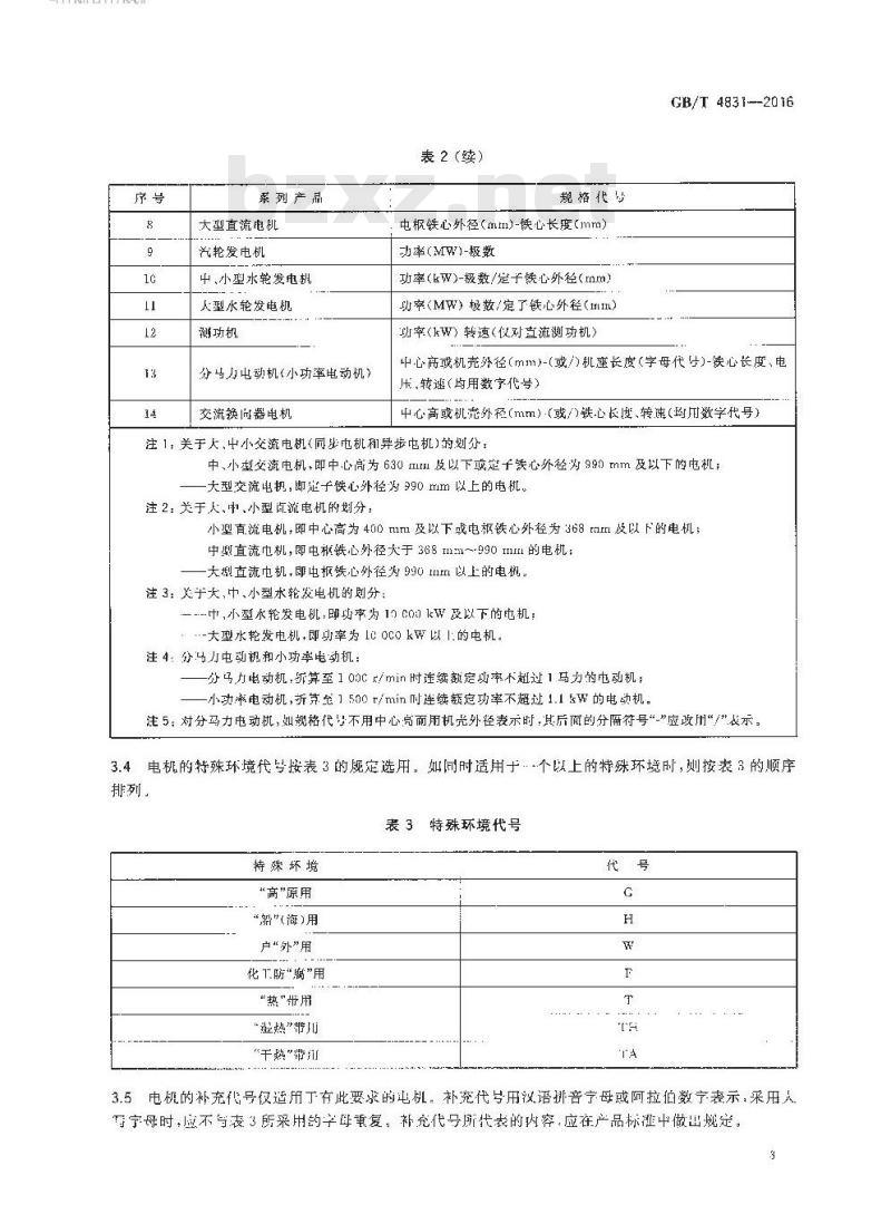 GB/T 4831-2016 旋转电机产品型号编制方法