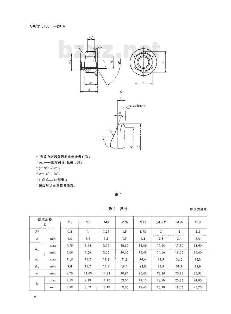 GB/T 6183.1-2016 2型非金属嵌件六角法兰面锁紧螺母