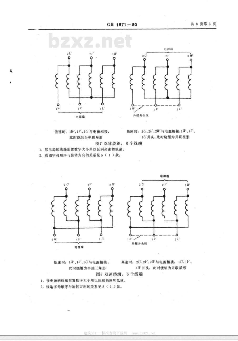 GB 1971-1980 电机线端标志与旋转方向
