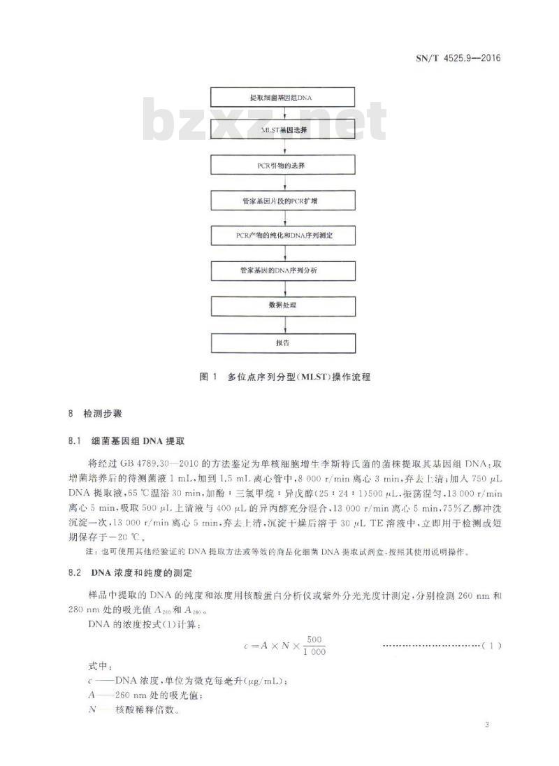 SN/T 4525.9-2016 出口食品中致病菌的分子分型MLST方法 第9部分：单核细胞增生李斯特氏菌