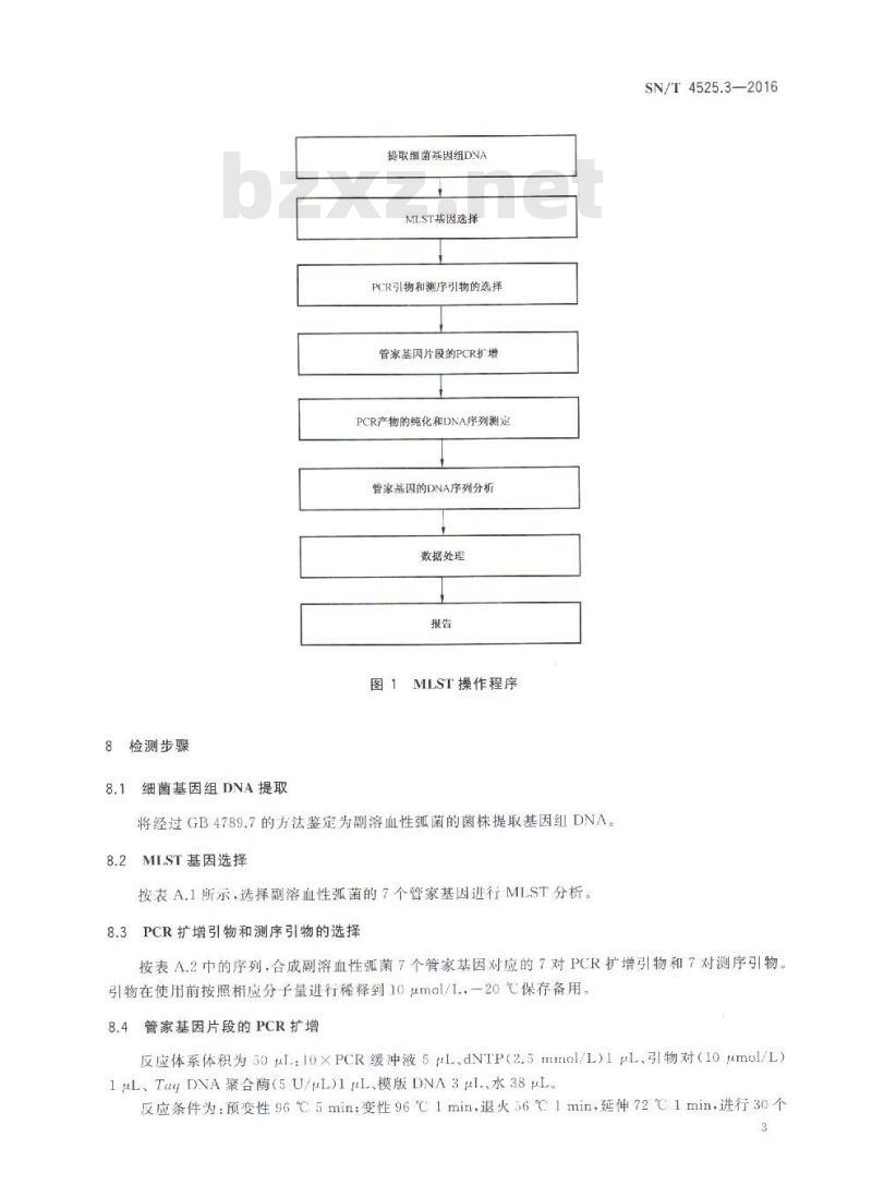 SN/T 4525.3-2016 出口食品中致病菌的分子分型MLST方法 第3部分：副溶血性弧菌