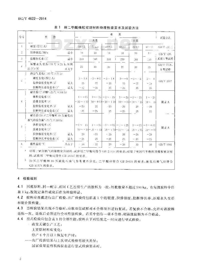 HG/T 4622-2014 耐二甲醚橡胶密封材料