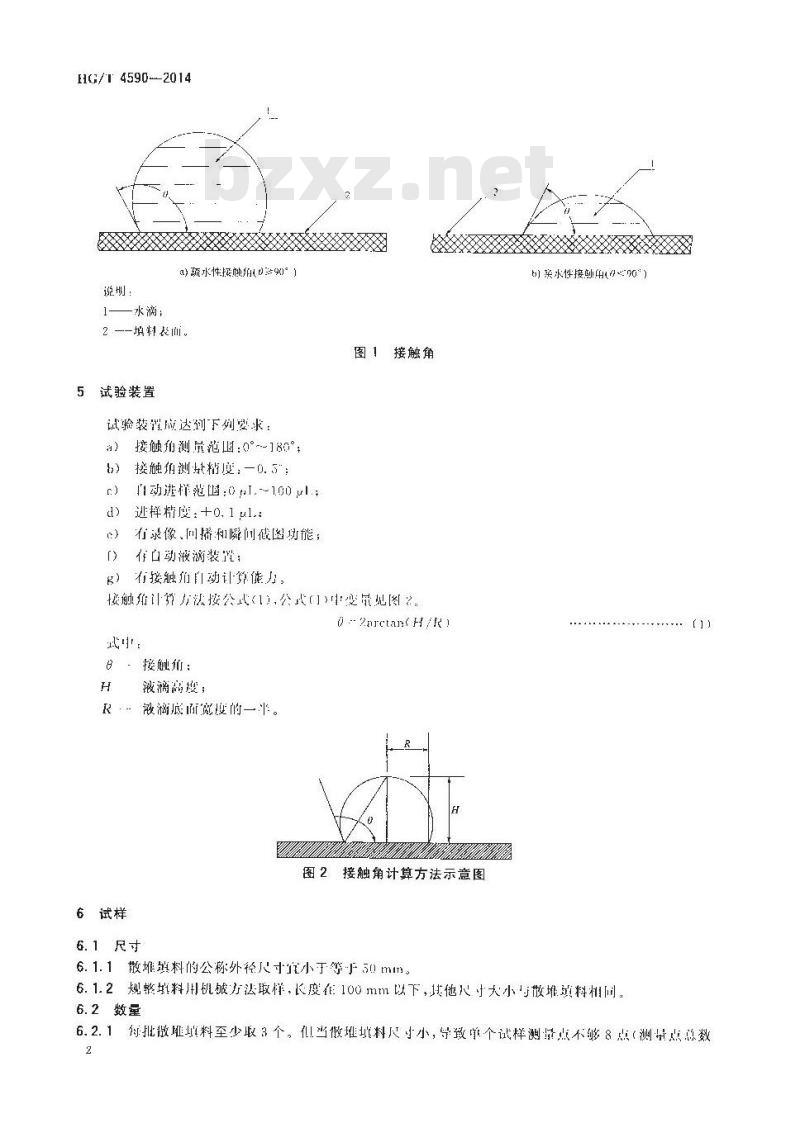 HG/T 4590-2014 塔填料表面润湿性能测定方法