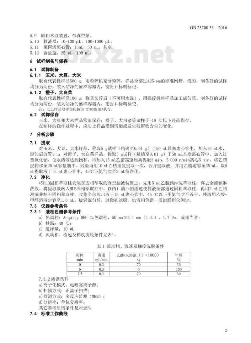 GB 23200.35-2016 食品安全国家标准  植物源性食品中取代脲类农药残留量的测定 液相色谱-质谱法