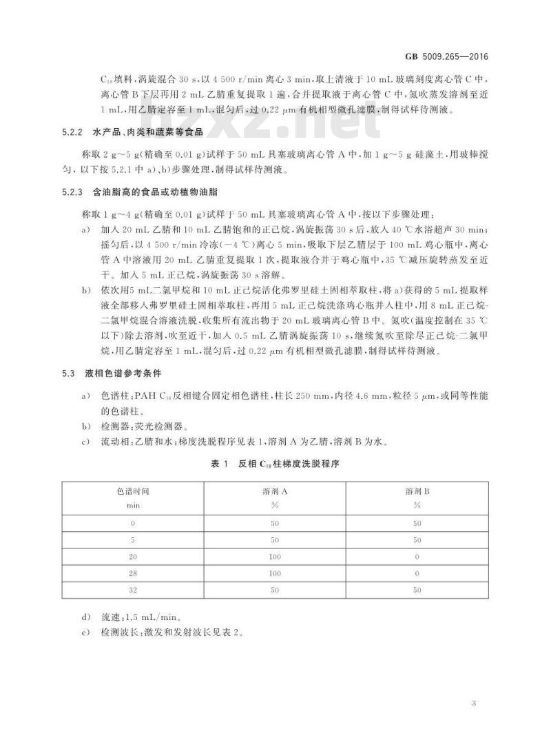 GB 5009.265-2016 食品安全国家标准 食品中多环芳烃的测定