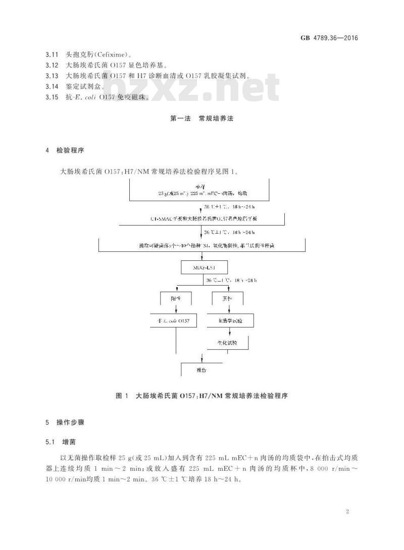GB 4789.36-2016 食品安全国家标准 食品微生物学检验 大肠埃希氏菌O157H7NM检验