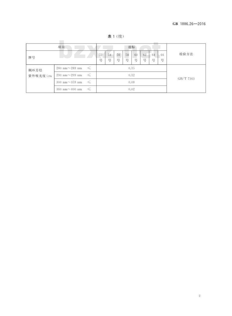 GB 1886.26-2016 食品安全国家标准 食品添加剂 石蜡
