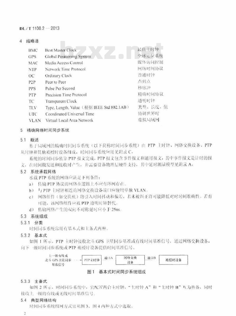 DL/T 1100.2-2013 电力系统的时间同步系统 第2部分：基于局域网的精确时间同步