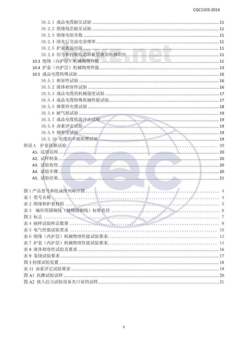CQC 1103-2014 电动汽车传导充电系统用电缆技术规范 第1部分：一般规定