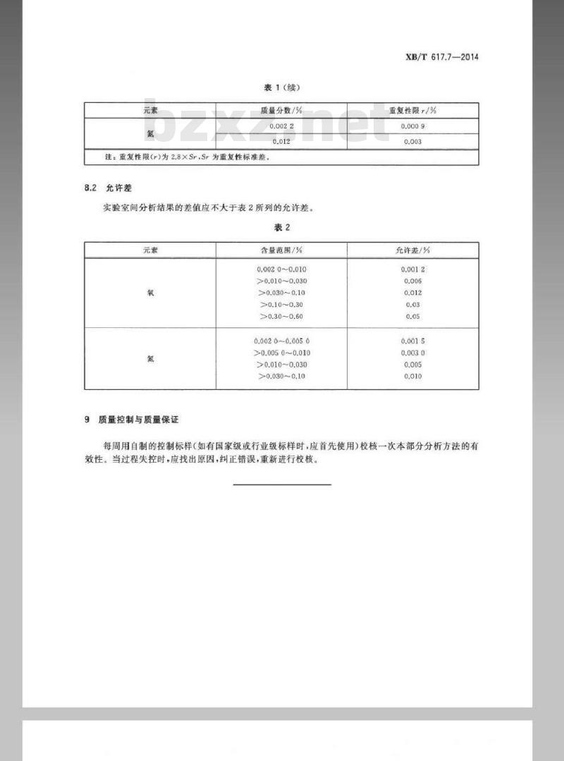 XB/T 617.7-2014 钕铁硼合金化学分析方法 第7部分氧、氮量的测定 脉冲—红外吸收法和脉冲—热导法