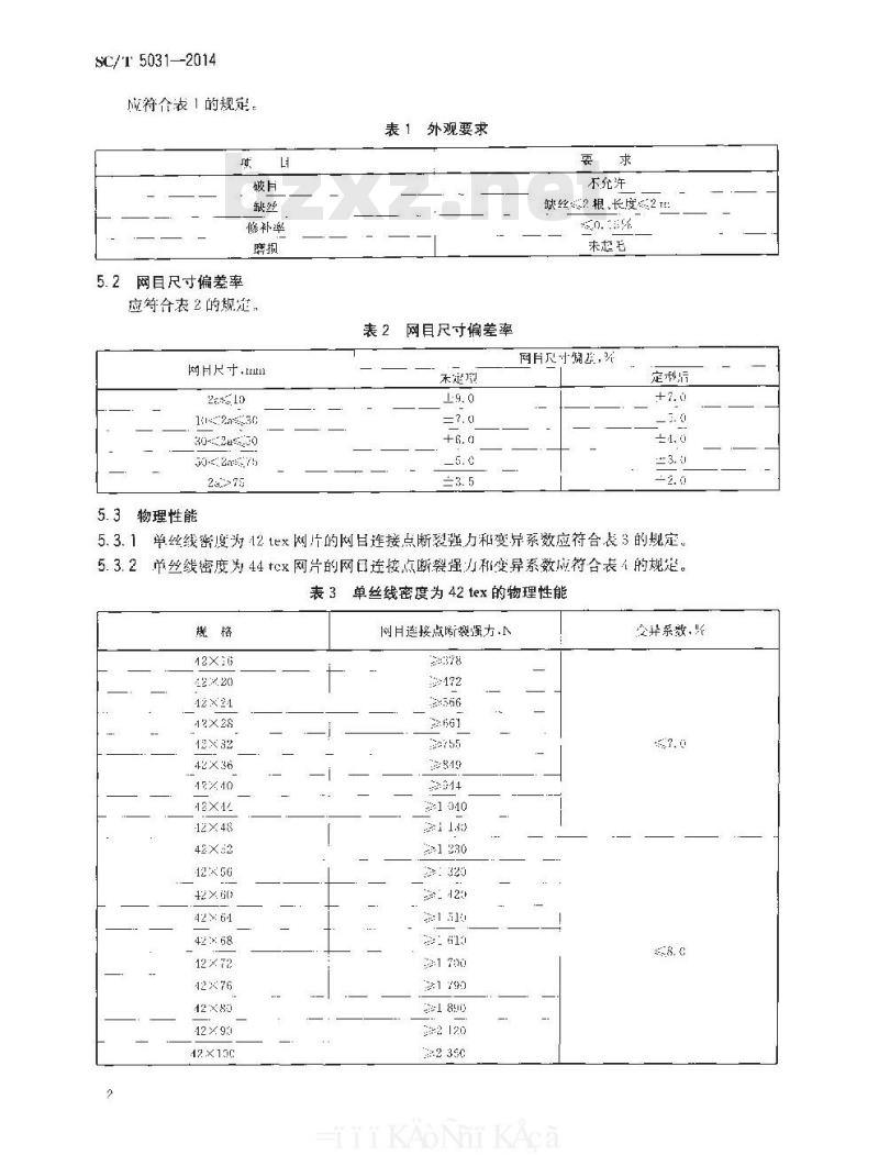 SC/T 5031-2014 聚乙烯网片 绞捻型