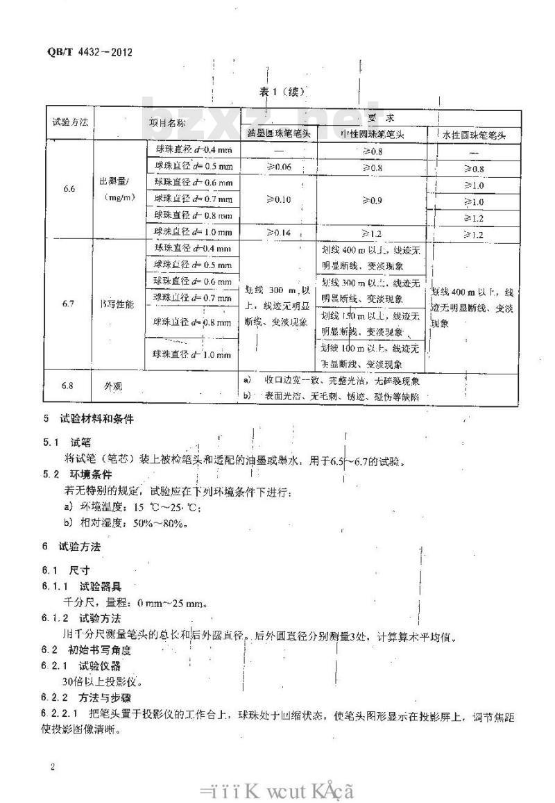 QB/T 4432-2012 圆珠笔笔头