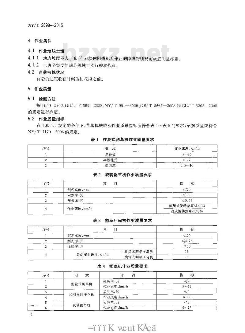 NY/T 2699-2015 牧草机械收获技术规程 苜蓿干草