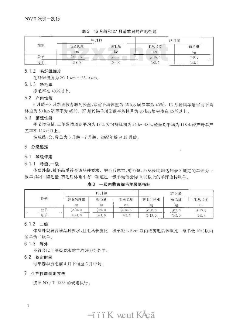 NY/T 2691-2015 内蒙古细毛羊