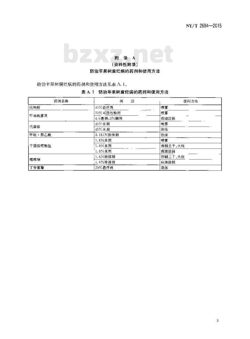 NY/T 2684-2015 苹果树腐烂病防治技术规程