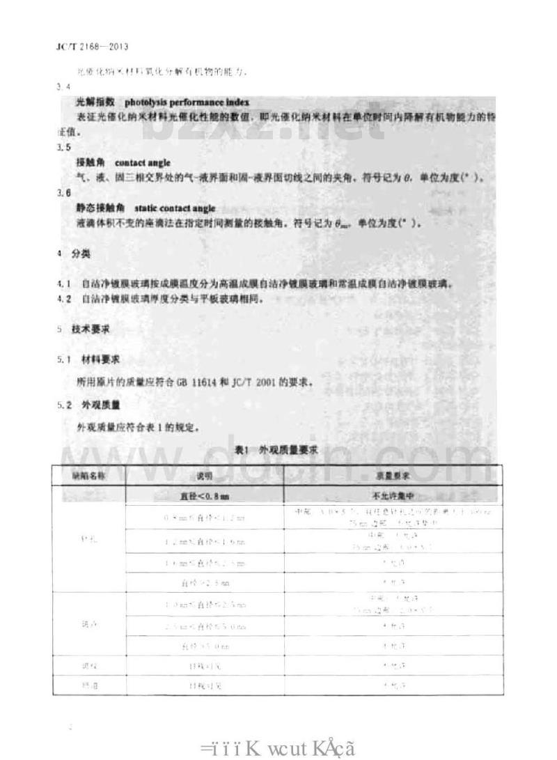 JC/T 2168-2013 自洁净镀膜玻璃