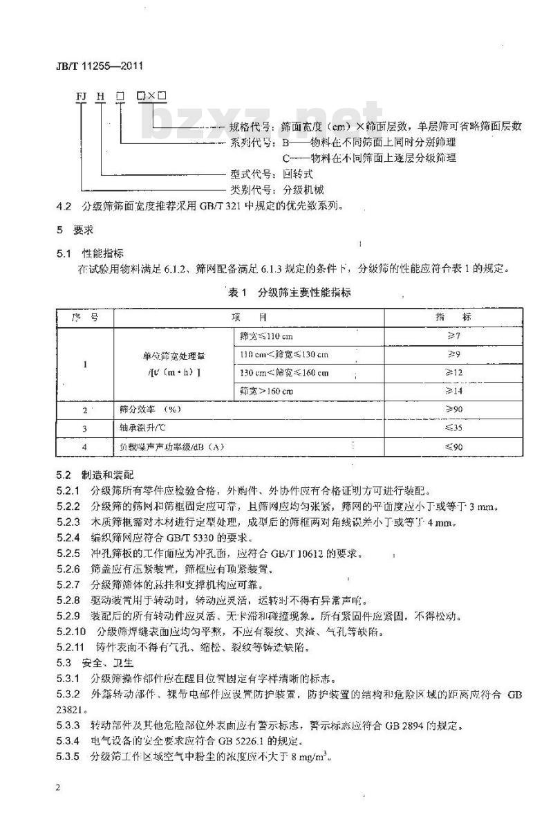 JB/T 11255-2011 饲料机械 平面回转分级筛