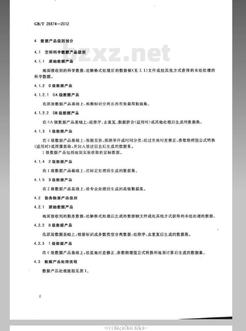 GB/T 28874-2012 空间科学实验数据产品分级规范