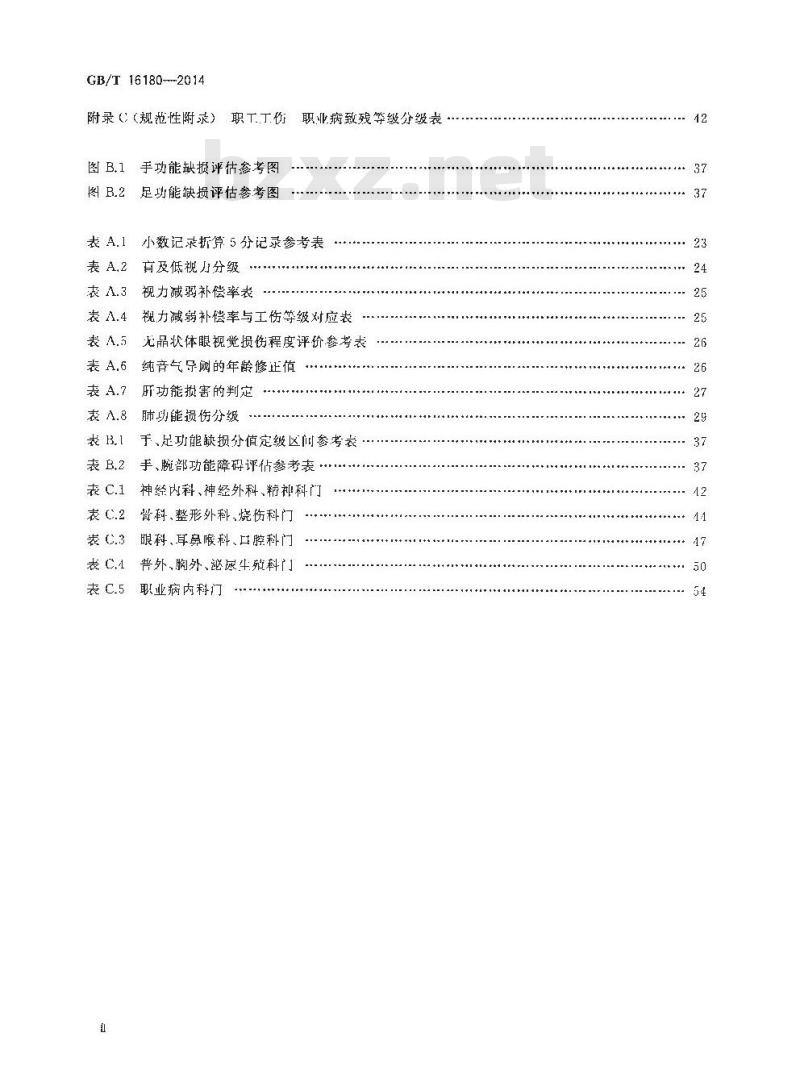 GB/T 16180-2014 劳动能力鉴定 职工工伤与职业病致残等级