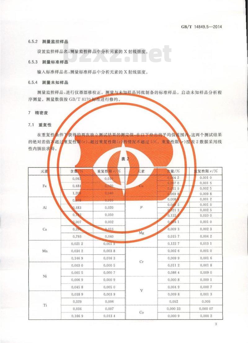 GB/T 14849.5-2014 工业硅化学分析方法 第5部分 杂质元素含量的测定 X射线荧光光谱法