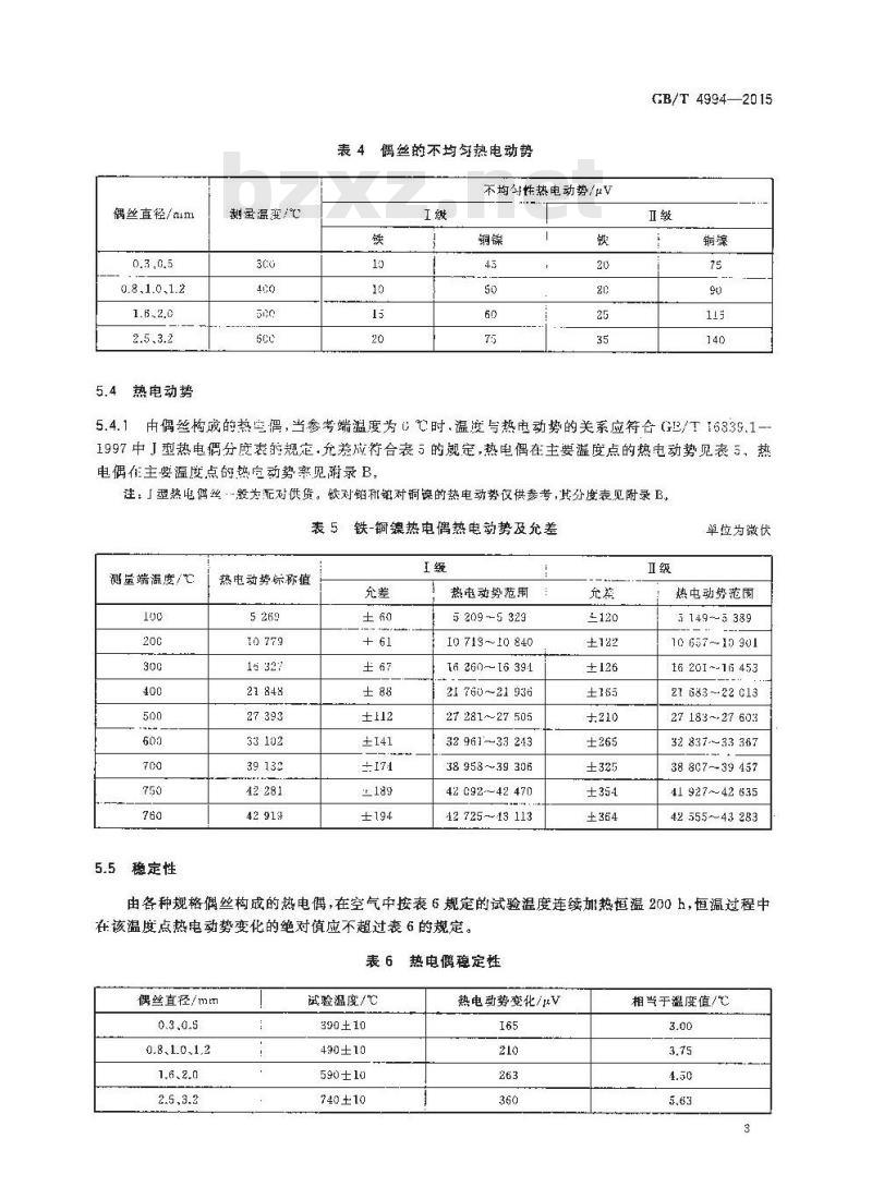 GB/T 4994-2015 铁—铜镍（康铜）热电偶丝
