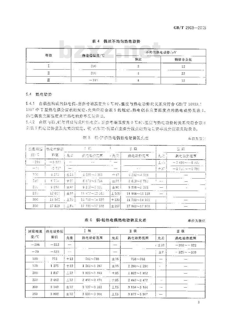 GB/T 2903-2015 铜—铜镍（康铜）热电偶丝