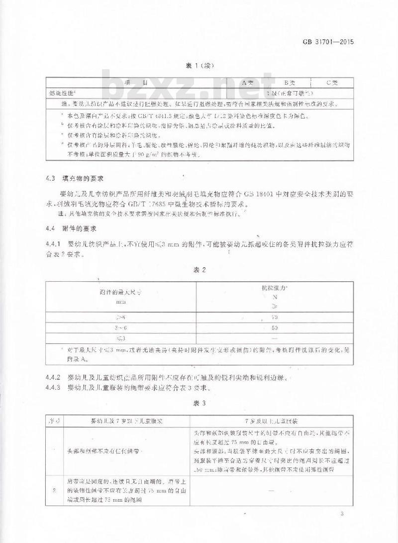 GB 31701-2015 婴幼儿及儿童纺织产品安全技术规范