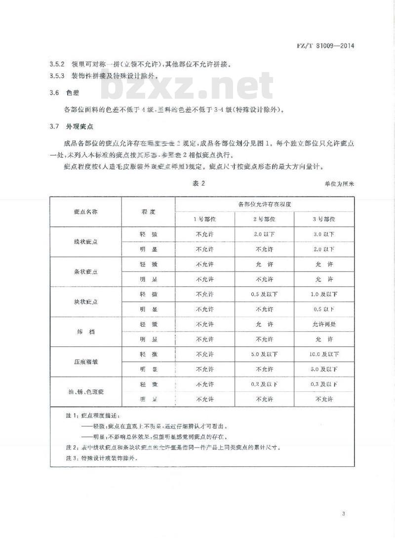FZ/T 81009-2014 人造毛皮服装