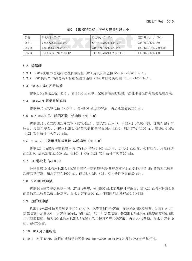 DB33/T 963-2015 厚皮甜瓜种子纯度分子标记鉴定方法