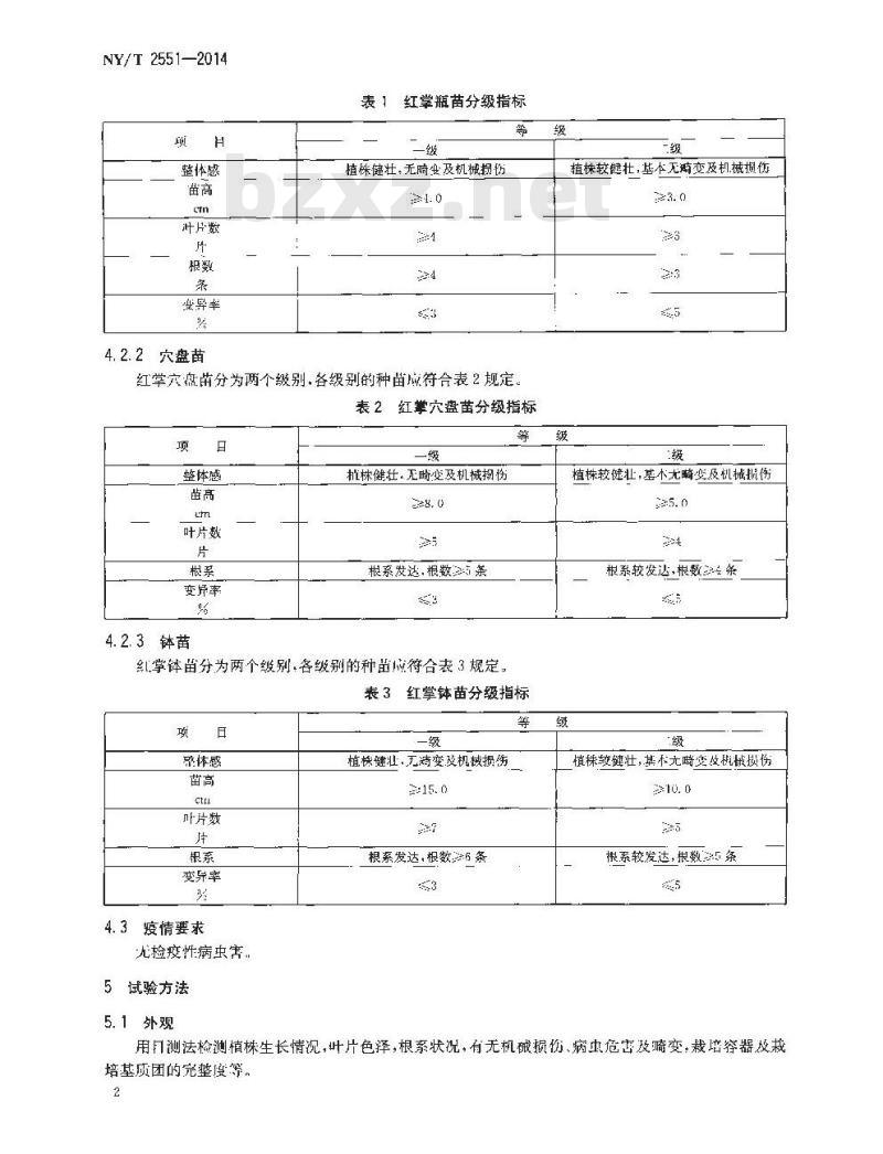 NY/T 2551-2014 红掌 种苗